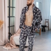 Мужская пижама плюшевая (турецкий двусторонний плюш) кофта на молнии + штаны  k-104037