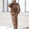 Мужская пижама плюшевая мягкая теплая кофта + штаны  k-104038