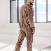 Мужская пижама плюшевая мягкая теплая кофта + штаны  k-104038