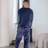 Мужская пижама плюшевая мягкая теплая кофта + штаны  k-104040