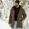 Куртка мужская зимняя холлофайбер 300 удлиненная стеганная теплая с капюшоном  k-104385