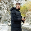 Куртка мужская зимняя холлофайбер 300 удлиненная стеганная теплая с капюшоном  k-104386