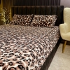 Комплект постельного плюшевый махровый Плед + 2 Наволочки с леопардовым принтом  k-105134