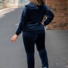 Спортивный костюм женский велюровый плюш кофта на молнии с капюшоном + штаны  k-107122