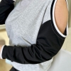 Спортивный костюм женский двунитка кофта с отверстиями на плечах + штаны с высокой посадкой весенний летний  k-107281