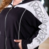 Спортивный костюм женский двунитка с камнями стразы кофта на молнии + штаны с высокой посадкой весенний  k-107337