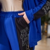 Спортивный костюм женский двунитка с камнями стразы кофта на молнии + штаны с высокой посадкой весенний  k-107338