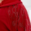 Спортивный костюм женский двунитка с камнями стразы кофта с капюшоном на молнии + штаны с высокой посадкой весенний  k-107438