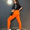 Спортивный костюм женский турецкий кулир футболка с принтом + штаны на манжете  k-107994