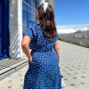 Платье летнее с талией на резинке в горох  k-109279