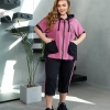 Костюм женский летний двунитка Кофта с капюшоном с короткими рукавами + Бриджи  k-109570