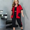 Костюм женский летний двунитка Кофта с капюшоном с короткими рукавами + Бриджи  k-109573