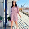 Костюм женский штапельный летний штапель принт цветочный Блузка + Шорты  k-109916