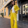Спортивный костюм женский велюровый с худи на молнии с капюшоном и широкими брюками весенний  k-127472