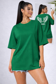 Футболка женская из кулира хлопковая оверсайз удлинённая однотонная летняя Футболка женская из кулира хлопковая оверсайз удлинённая однотонная летняя