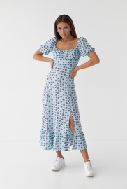 Довга квіткова сукня з оборкою hot fashion 01 Довга квіткова сукня з оборкою hot fashion 01