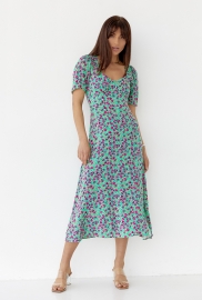 Сукня міді з розрізом у квітковий принт Сукня міді з розрізом у квітковий принт
