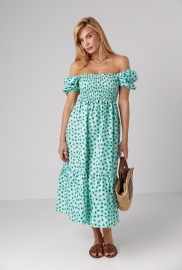 Сукня у дрібні квіти з відкритими плечима Сукня у дрібні квіти з відкритими плечима