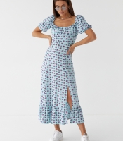 Довга квіткова сукня з оборкою hot fashion