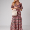 Довга сукня з оборкою та квітковим принтом lx-10448614 Довга сукня з оборкою та квітковим принтом lx-10448614