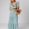 Довга сукня з оборкою та квітковим принтом lx-10448625 Довга сукня з оборкою та квітковим принтом lx-10448625