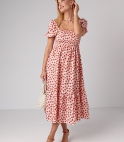 Сукня у дрібні квіти з відкритими плечима