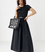 Жіноча довга сукня з поясом