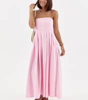 Сукня зі складками без бретелей