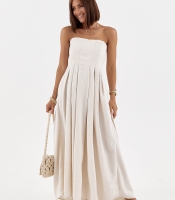 Сукня зі складками без бретелей