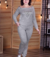 Спортивный костюм-двойка женский из ангоры софт с кофтой реглан и брюками демисезонный