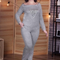 Спортивный костюм-двойка женский из ангоры софт с кофтой реглан и брюками демисезонный