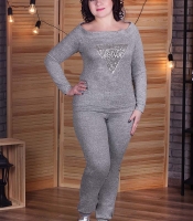 Спортивный костюм-двойка женский из ангоры софт с кофтой реглан и брюками демисезонный