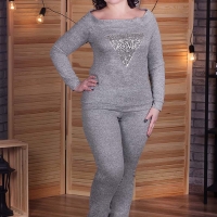 Спортивный костюм-двойка женский из ангоры софт с кофтой реглан и брюками демисезонный