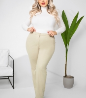 Брюки женские теплые slim fit зауженные с высокой посадкой на резинке деловые повседневные осенние зимние