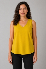 Блуза женская из шелка софт без рукавов с V-образным вырезом летняя демисезонная