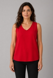 Блуза женская из креп-шифона без рукавов с V-образным вырезом летняя демисезонная