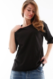 Женская хлопковая футболка Standart oversize 57787 Женская хлопковая футболка Standart oversize 57787