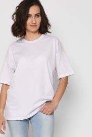 Женская белая футболка Standart oversize из 100% хлопка 57796 Женская белая футболка Standart oversize из 100% хлопка 57796
