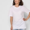 Женская белая футболка Standart oversize из 100% хлопка 57796  xp-1029