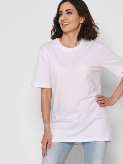 Женская белая футболка Standart oversize из 100% хлопка 57796