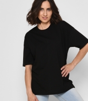 Женская черная футболка Standart oversize из 100% хлопка 57797
