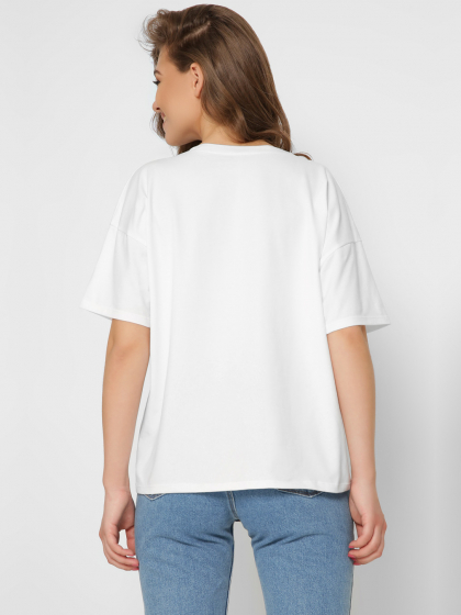 Футболка женская хлопковая Standart oversize CRC -237-3 57822