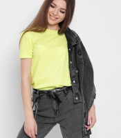 Женская салатовая однотонная футболка 57794