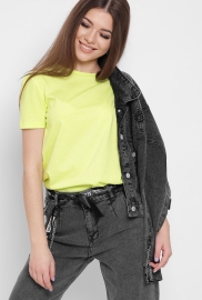Женская салатовая однотонная футболка 57794 Женская салатовая однотонная футболка 57794