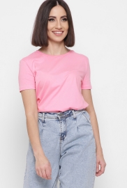 Женская розовая однотонная футболка 57799 Женская розовая однотонная футболка 57799