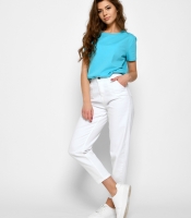 Женская бирюзовая однотонная футболка 57801