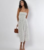 Сарафан без бретелей из штапеля с цветочным принтом 56182