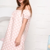 Хлопковое розовое платье в горошек 26534 xp-1094 Хлопковое розовое платье в горошек 26534 xp-1094