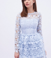 Ажурное мини платье голубого цвета 32703