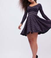 Синее платье в цветок 32607